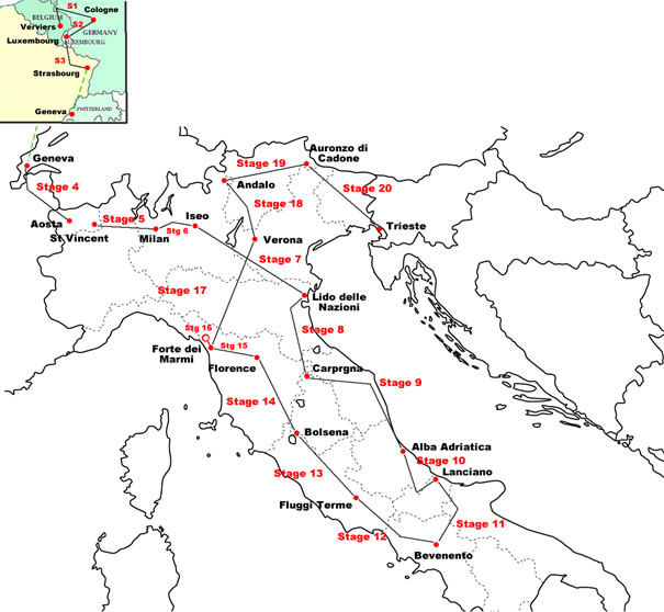 Giro d'Italia 1973 Map